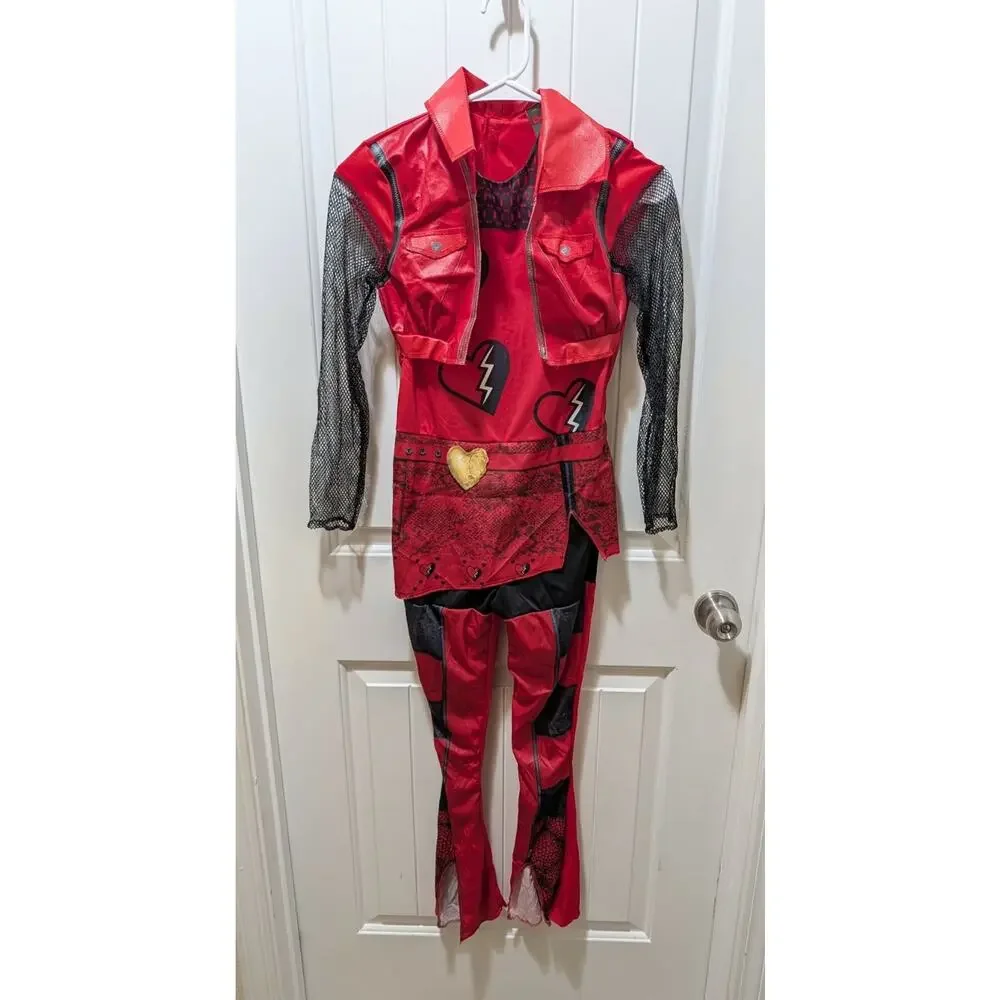Disney Descendants Rise of Red Halloween Costume Cosplay Jumpsuit Girls L 10-12